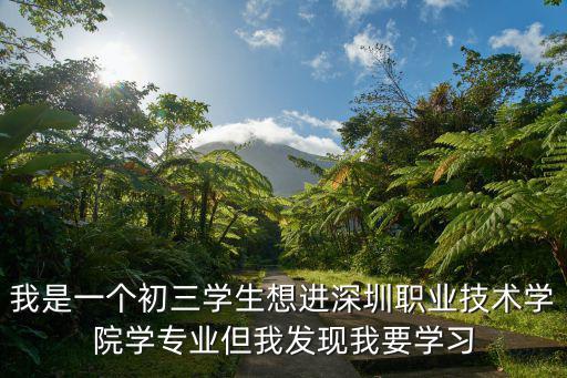 我是一個初三學生想進深圳職業(yè)技術學院學專業(yè)但我發(fā)現(xiàn)我要學習