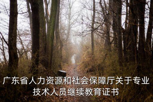 廣東省人力資源和社會保障廳關于專業技術人員繼續教育證書