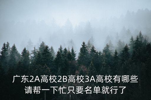 廣東2a學校排名，廣東2A高校2B高校3A高校有哪些請幫一下忙只要名單就行了