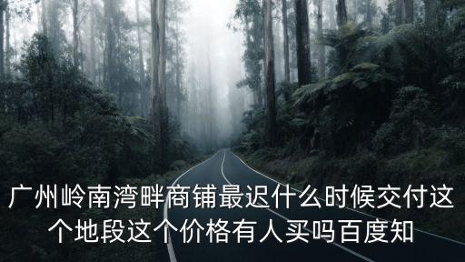 廣州嶺南灣畔商鋪最遲什么時候交付這個地段這個價格有人買嗎百度知