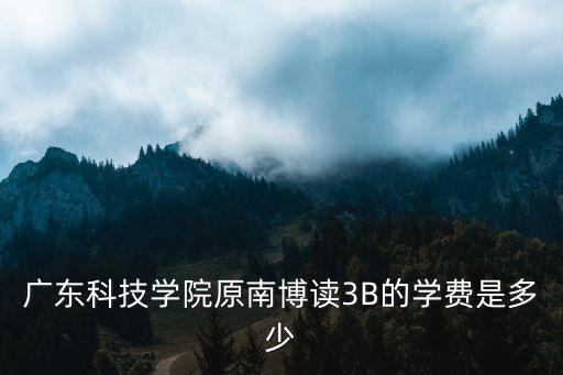 廣東科技學院學費，廣東科技學院原南博讀3B的學費是多少