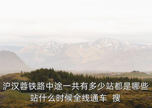 滬漢蓉鐵路中途一共有多少站都是哪些站什么時候全線通車  搜