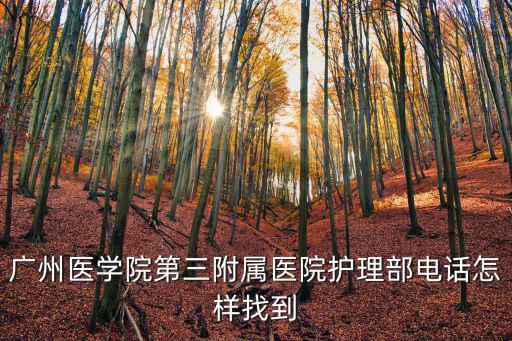 廣州醫學院第三附屬醫院護理部電話怎樣找到