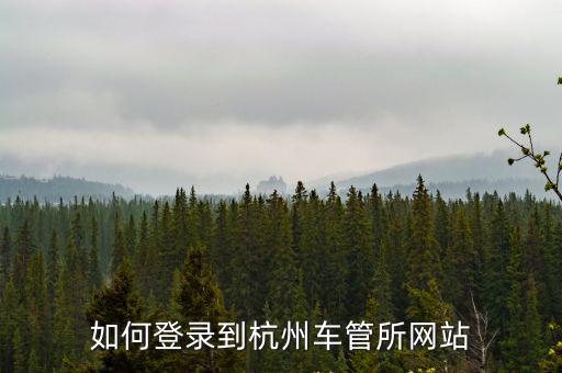 如何登錄到杭州車管所網(wǎng)站