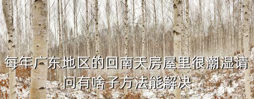 每年廣東地區的回南天房屋里很潮濕請問有啥子方法能解決
