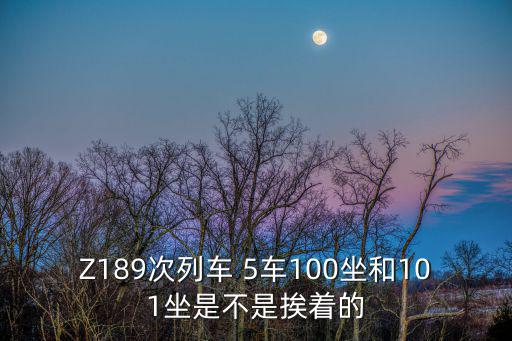 Z189次列車 5車100坐和101坐是不是挨著的