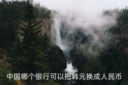 中國哪個銀行可以把韓元換成人民幣