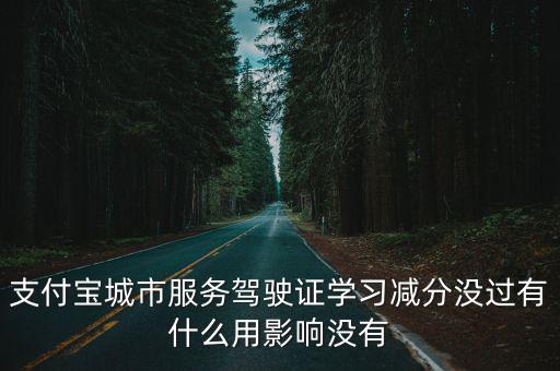 支付寶城市服務駕駛證學習減分沒過有什么用影響沒有