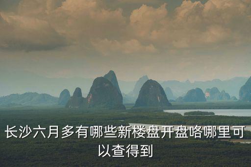 長(zhǎng)沙六月多有哪些新樓盤(pán)開(kāi)盤(pán)咯哪里可以查得到