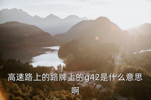 高速路上的路牌上的g42是什么意思啊