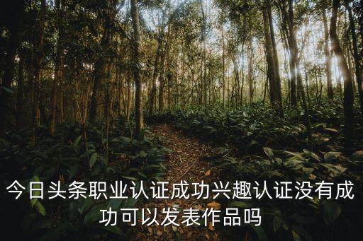 今日頭條職業(yè)認(rèn)證成功興趣認(rèn)證沒(méi)有成功可以發(fā)表作品嗎