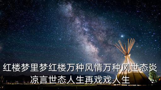 紅樓夢里夢紅樓萬種風情萬種風世態炎涼言世態人生再戲戲人生