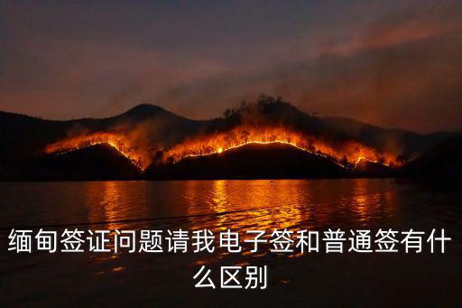 緬甸電子簽證，緬甸簽證問題請我電子簽和普通簽有什么區別