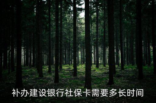 補辦建設(shè)銀行社保卡需要多長時間