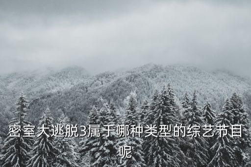 密室大逃脫3屬于哪種類型的綜藝節目呢
