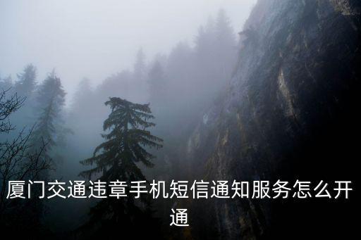 廈門交通違章手機短信通知服務怎么開通