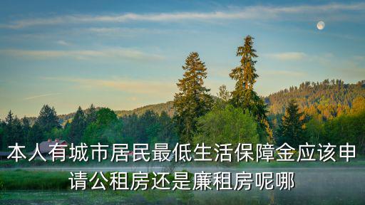 本人有城市居民最低生活保障金應該申請公租房還是廉租房呢哪