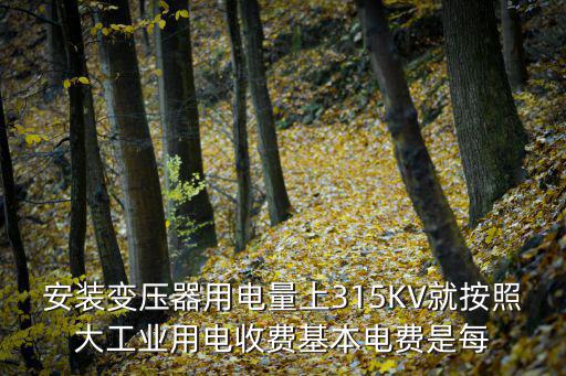 安裝變壓器用電量上315KV就按照大工業用電收費基本電費是每