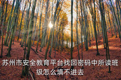 蘇州市安全教育平臺(tái)找回密碼中所讀班級(jí)怎么填不進(jìn)去