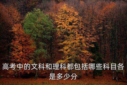 高考中的文科和理科都包括哪些科目各是多少分