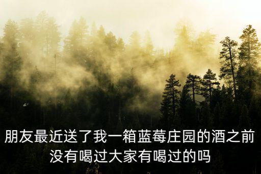 朋友最近送了我一箱藍(lán)莓莊園的酒之前沒有喝過大家有喝過的嗎