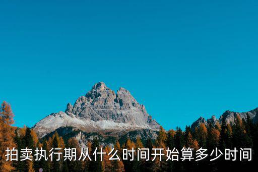 拍賣執行期從什么時間開始算多少時間
