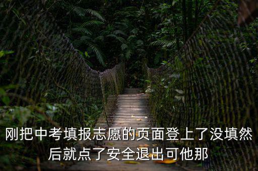 剛把中考填報志愿的頁面登上了沒填然后就點了安全退出可他那