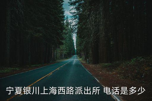 坡子街派出所，寧夏銀川上海西路派出所 電話是多少
