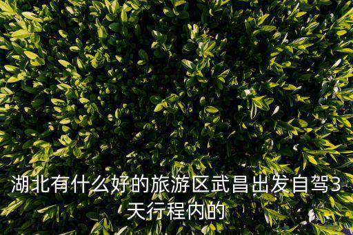 湖北有什么好的旅游區(qū)武昌出發(fā)自駕3天行程內的