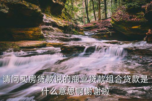 請問買房貸款說的商業貸款組合貸款是什么意思啊謝謝啦
