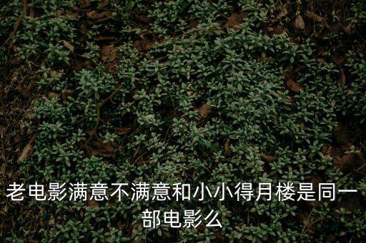 小小得月樓，老電影滿意不滿意和小小得月樓是同一部電影么