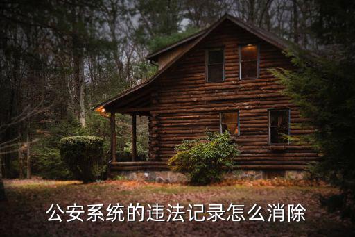公安系統的違法記錄怎么消除