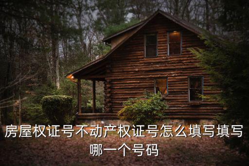 房屋權證號不動產(chǎn)權證號怎么填寫填寫哪一個號碼