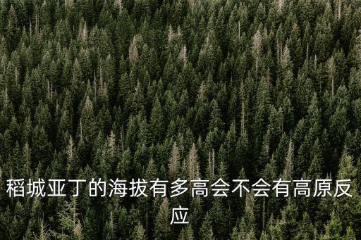 稻城亞丁的海拔有多高會不會有高原反應