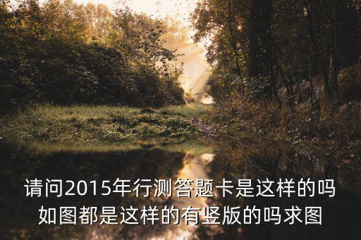 請問2015年行測答題卡是這樣的嗎如圖都是這樣的有豎版的嗎求圖