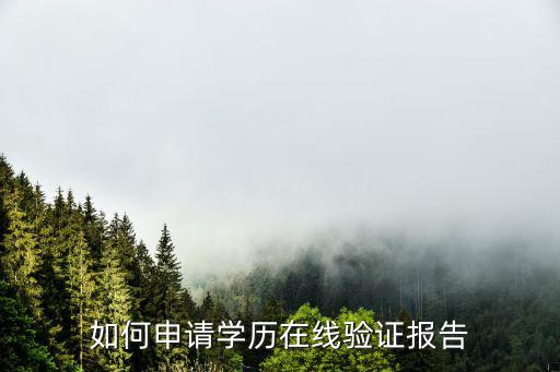 如何申請(qǐng)學(xué)歷在線驗(yàn)證報(bào)告