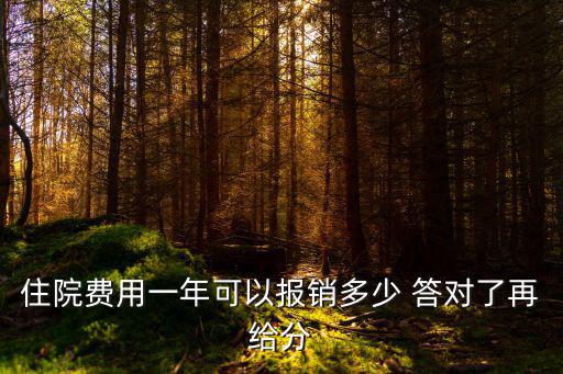 住院費用一年可以報銷多少 答對了再給分