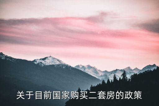 關于目前國家購買二套房的政策