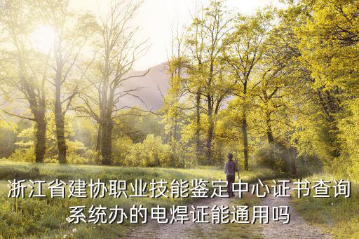 浙江省建協職業技能鑒定中心證書查詢系統辦的電焊證能通用嗎
