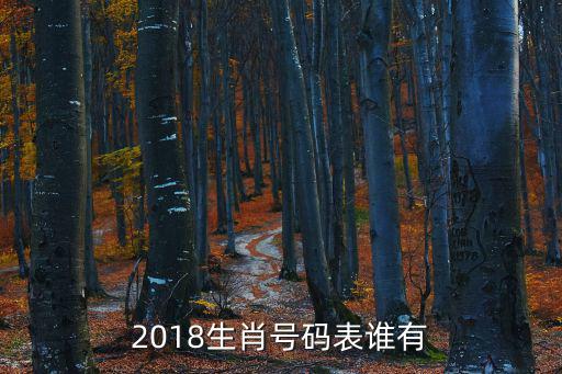 2018生肖號碼表誰有