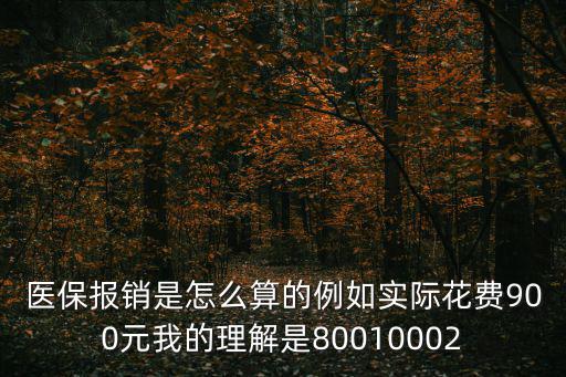 醫(yī)保報銷是怎么算的例如實(shí)際花費(fèi)900元我的理解是80010002