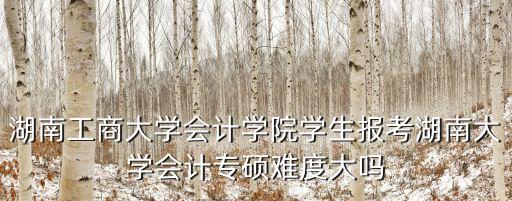 湖南工商大學會計學院學生報考湖南大學會計專碩難度大嗎
