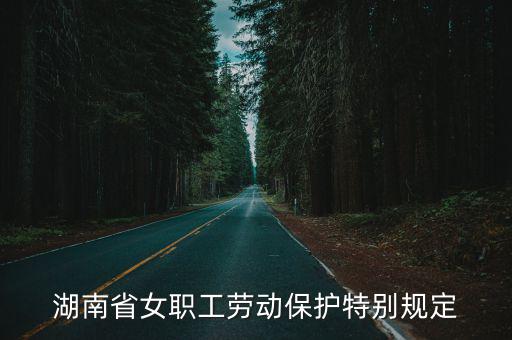 湖南省女職工勞動保護特別規定