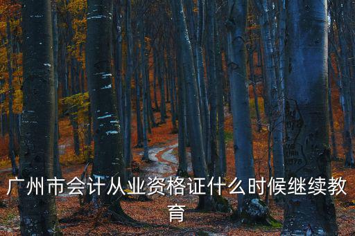 廣州市會計從業(yè)資格證什么時候繼續(xù)教育