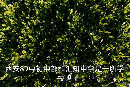 西安89中初中部和匯知中學(xué)是一所學(xué)校嗎