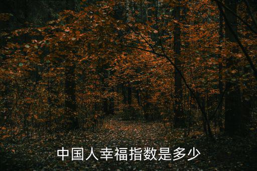 中國人幸福指數(shù)是多少