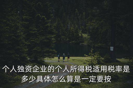 個人獨資企業的個人所得稅適用稅率是多少具體怎么算是一定要按