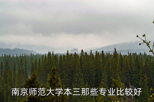 南京師范大學本三那些專業比較好