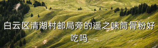 白云區清湖村郵局旁的遙之味筒骨粉好吃嗎