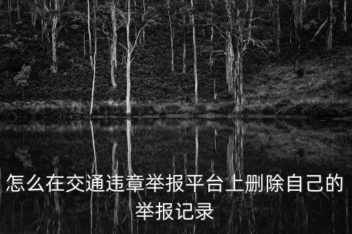 怎么在交通違章舉報(bào)平臺(tái)上刪除自己的舉報(bào)記錄